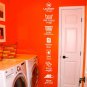 Wash Dry Fold Iron Laundry Room Vinyl Wall Quote Sticker Decal 72"w x 11"h