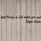 Edgar Allan Poe Best things are Sweaty Quote Vinyl Sticker Decal 8"h x 48"w