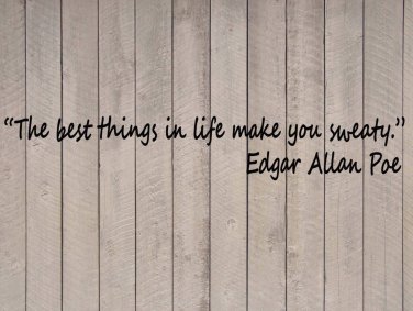 Edgar Allan Poe Best things are Sweaty Quote Vinyl Sticker Decal 8"h x 48"w