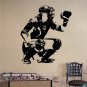 Baseball Player Catcher Vinyl Wall Sticker Decal 42"h x 37"w