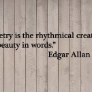 Edgar Allan Poe Poetry is the Creation of Beauty Vinyl Sticker Decal 11"h x 48"w