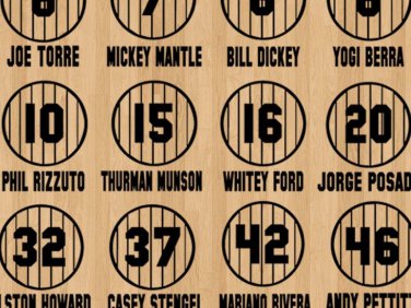 Retired Yankees Pinstripe Jersey Baseball Design Vinyl Decals (23 Sticker Sheet)