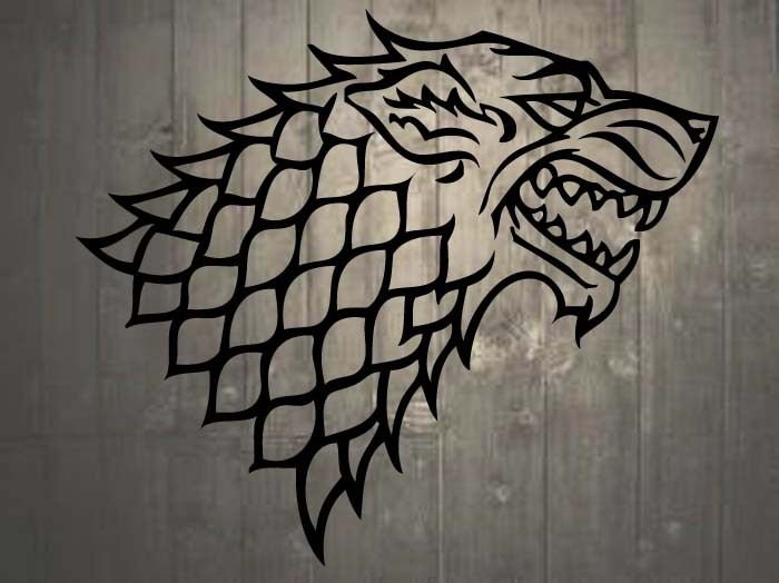 Game of Thrones House of Stark Direwolf Vinyl Wall Sticker Decal 32"h x