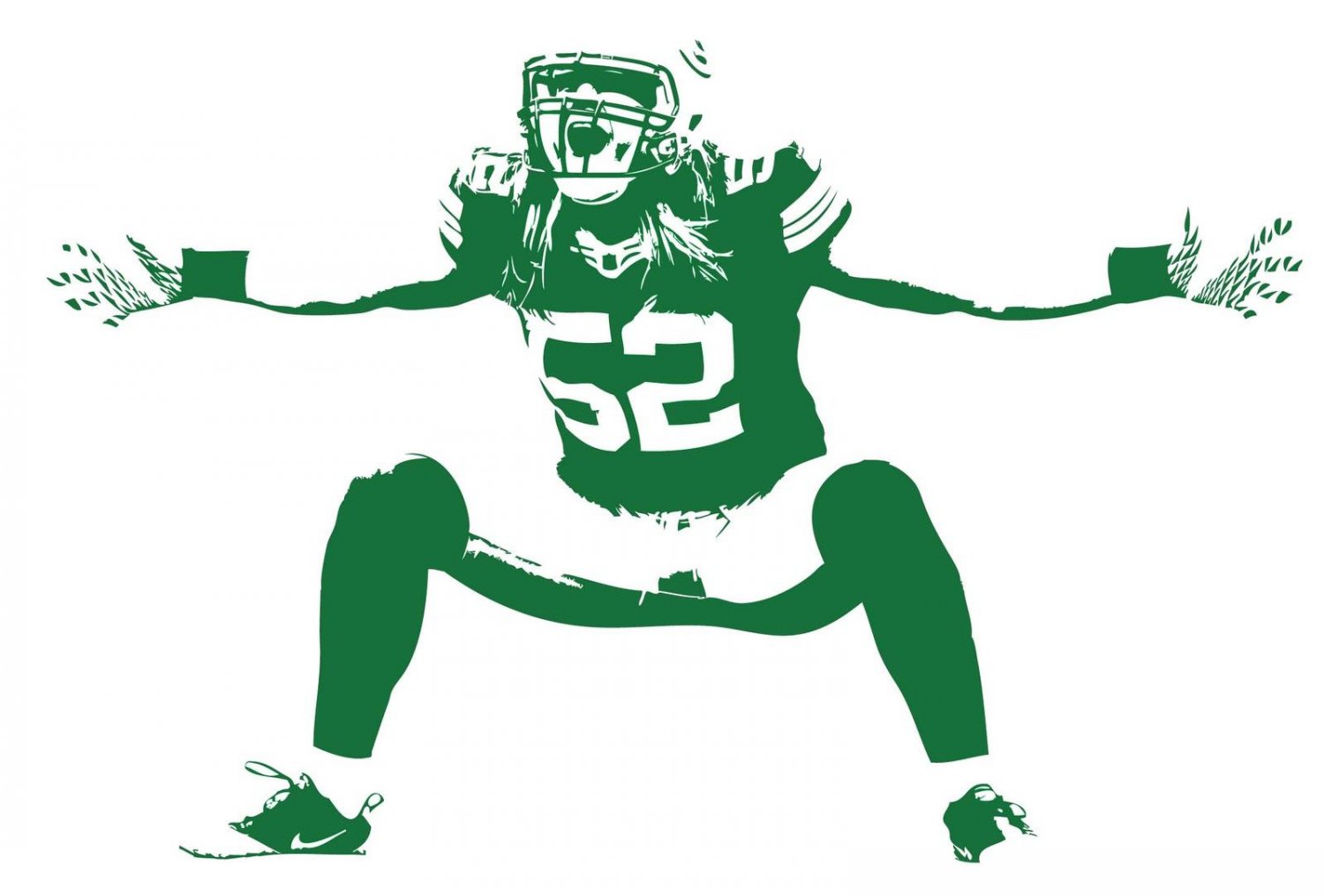 Clay Matthews Green Bay Packers Football Vinyl Wall Sticker Decal 32 W