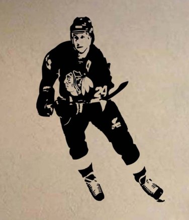 Bob Probert Chicago Blackhawks Hockey Vinyl Wall Sticker Decal 22"w x 27"h
