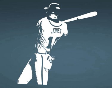 Chipper Jones Braves Baseball Player Vinyl Wall Sticker Decal 23"h x 22"w