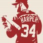 BRYCE HARPER Washington Nationals Baseball Vinyl Sticker Decal 13"w x 17"h