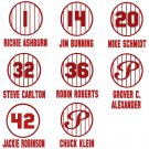 Retired Phillies Pinstripe Jersey Baseball Vinyl Decals (8 Sticker Sheet) Retired Phillies Pinstripe Jersey Baseball Vinyl Decals (8 Sticker Sheet)