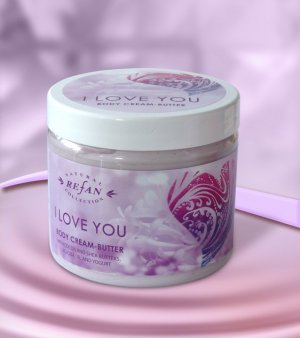 I Love You body cream butter with cocoa and shea butters, jojoba oil and yogurt