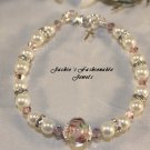 Pretty Pink & White Communion Bracelet