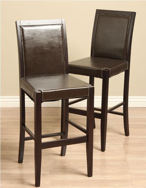 Lita Leather Bar Chairs (Set of 2)