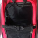 Red Rolling Backpack Pet Carrier with Two mesh zip open windows