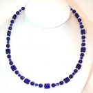 Sterling Silver Cobalt Blue Glass Handmade Necklace