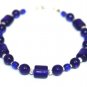 Sterling Silver Cobalt Blue Glass Handmade Bracelet