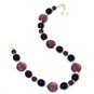 Sterling Silver & Purple Glass Bead  Bracelet