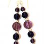 Sterling Silver & Purple Glass Bead  Bracelet