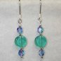 Sterling Silver & Teal Glass Beaded Earrings