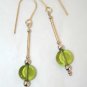 Sterling Silver & Olivine Green Glass Beaded Bracelet