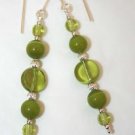 Sterling Silver & Olivine Green Earrings