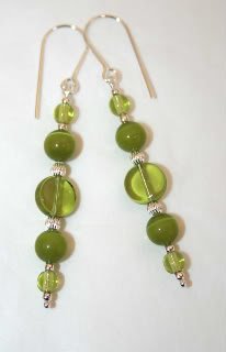 Sterling Silver & Olivine Green Earrings
