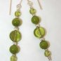 Sterling Silver & Olivine Green Earrings