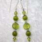 Sterling Silver & Olivine Green Earrings