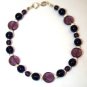 Sterling Silver & Purple Glass Beaded Earrings