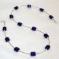 Sterling Silver & Cobalt Blue Glass Beaded Necklace