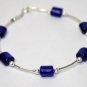 Sterling Silver & Cobalt Blue Glass Beaded Bracelet