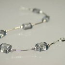 Sterling Silver & Grey Glass Beaded Bracelet