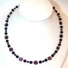 Sterling Silver & Purple Glass Handmade Beaded Necklace