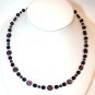 Sterling Silver & Purple Glass Handmade Beaded Necklace