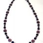 Sterling Silver & Purple Glass Handmade Beaded Necklace
