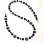 Sterling Silver & Purple Glass Handmade Beaded Necklace