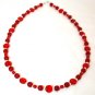 Sterling Silver Bright Red Glass Bead Handmade necklace