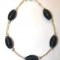 Sterling Silver Montana Dark Blue Oval Glass Earrings