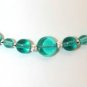 Sterling Silver Teal Glass Bead Handmade necklace