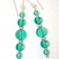 Sterling Silver Teal Glass Bead Handmade necklace