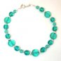 Sterling Silver Teal Glass Bead Handmade necklace