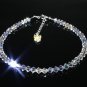 .925 Sterling Silver Crystal Heart Butterfly Anklet MADE WITH SWAROVSKI ELEMENTS