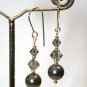 .925 Sterling Silver Dark Grey Pearlb Earrings made with SWAROVSKI ELEMENTS