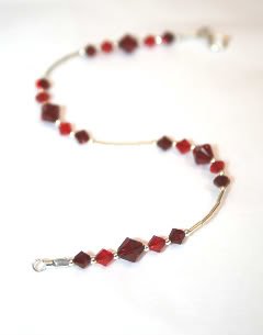 .925 Sterling Silver Siam Ruby Crystal Bracelet made with SWAROVSKI ELEMENTS