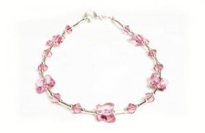 .925 Sterling Silver Light Rose Butterfly Bracelet made with SWAROVSKI ELEMENTS