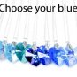 .925 Sterling Silver Light Dark Blue Heart Necklace made with SWAROVSKI ELEMENTS