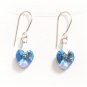 .925 Sterling Silver Light Dark Blue Heart Necklace made with SWAROVSKI ELEMENTS