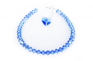 .925 Sterling Silver Crystal Heart Charm Bracelet MADE WITH SWAROVSKI ELEMENTS