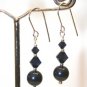 .925 Sterling Silver Navy Indigo Pearls Crystals made with SWAROVSKI ELEMENTS