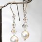.925 Sterling Silver White Pearls Crystals Bracelet made with SWAROVSKI ELEMENTS