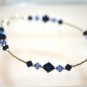 .925 Sterling Silver Indigo Sapphire Blue Crystals made with SWAROVSKI ELEMENTS