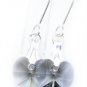 .925 Sterling Silver Light Dark Grey Heart Earrings made with SWAROVSKI ELEMENTS